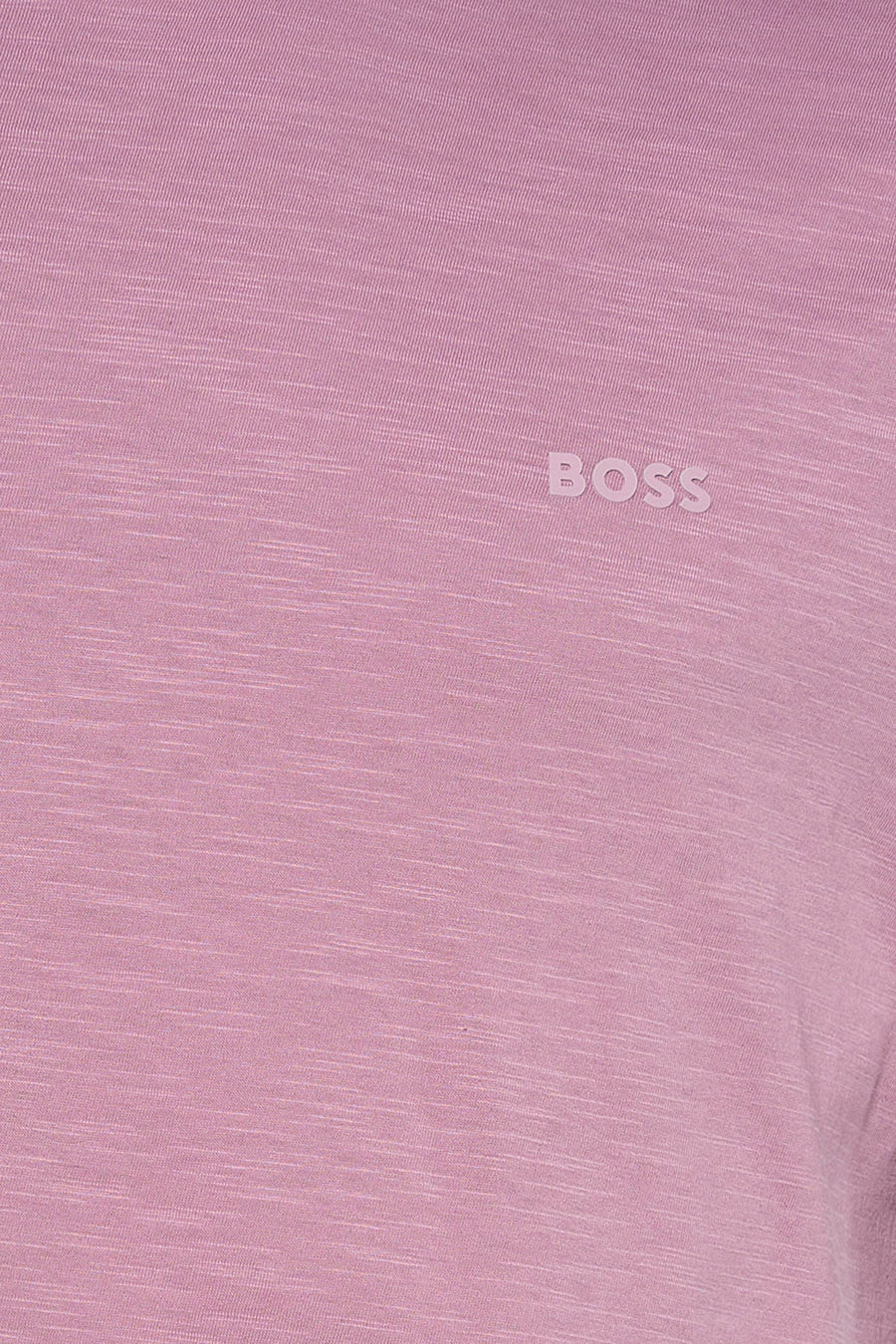 T-shirt à manches courtes rose de BOSS ORANGE, avec un effet chiné et un logo discret.
