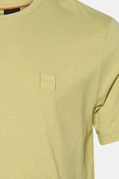 T-shirt vert clair à manches courtes de BOSS ORANGE, avec un logo carré subtil sur la poitrine.
