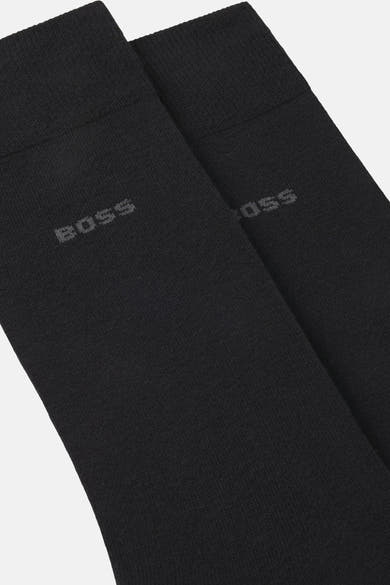 Korte zwarte sokken van BOSS ORANGE, subtiel geweven patroon.
