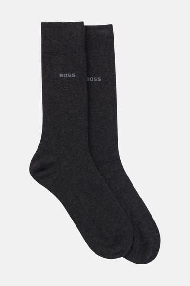 Chaussettes courtes grises de BOSS ORANGE, avec motif tissé subtil.
