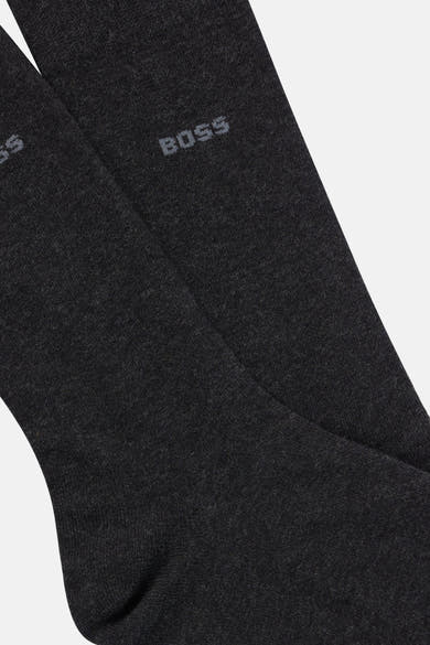 Chaussettes courtes grises de BOSS ORANGE avec le logo de la marque tissé sur le côté.