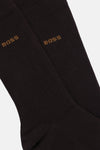 Chaussettes courtes brun par BOSS ORANGE, en tissu côtelé.
