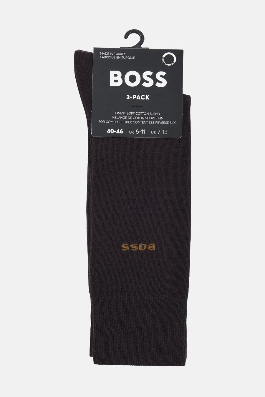Chaussettes courtes brunes de BOSS ORANGE, présentées sur un fond blanc uni.