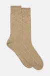 Chaussettes courtes beige de BOSS ORANGE, en maille côtelée et logo subtil sur la tige.