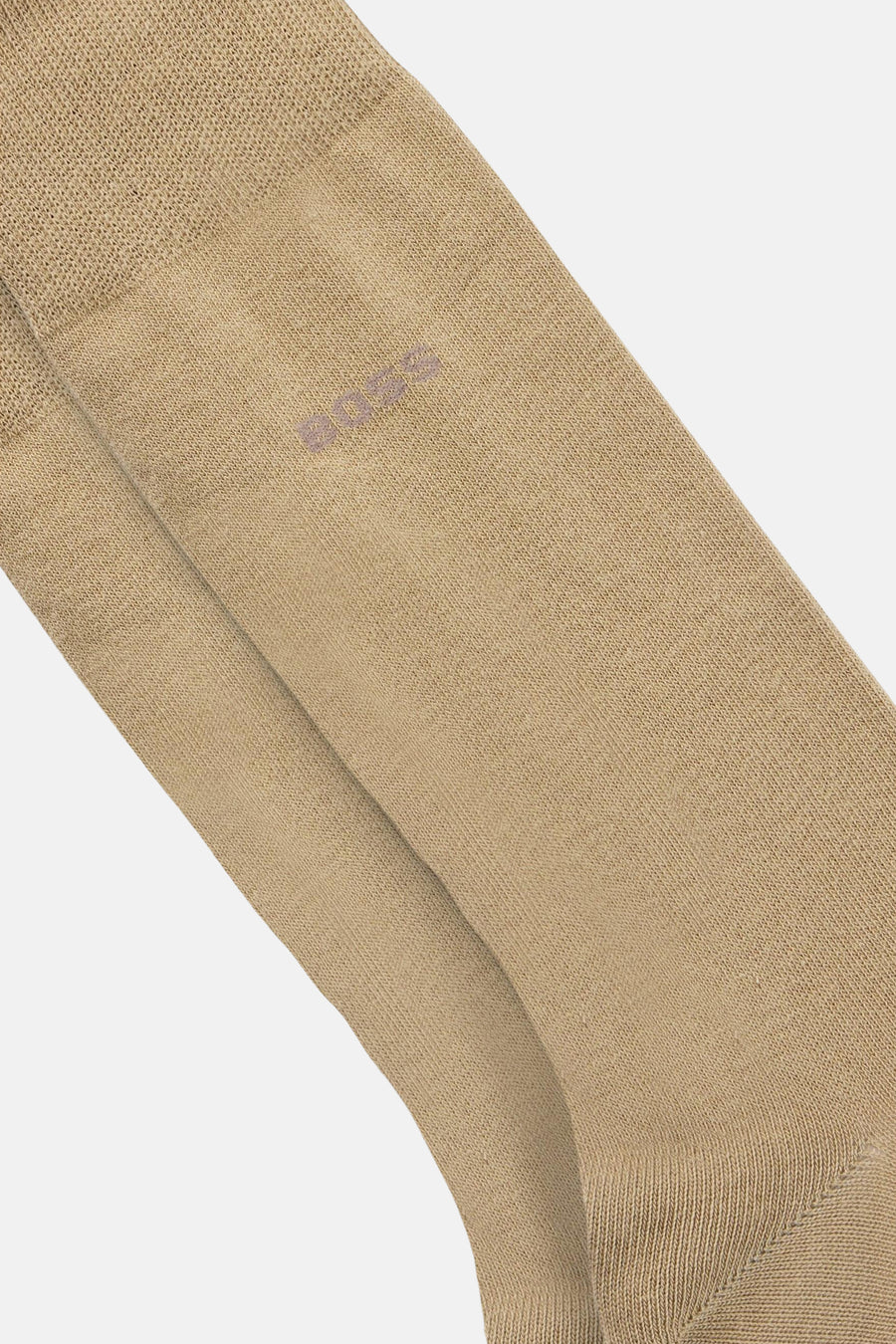 Chaussettes courtes beiges de BOSS ORANGE, avec une texture côtelée fine et logo subtil.
