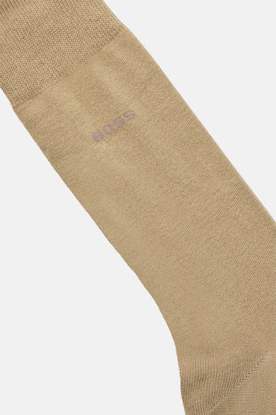 Chaussettes courtes beige de BOSS ORANGE, en maille côtelée avec logo discret.