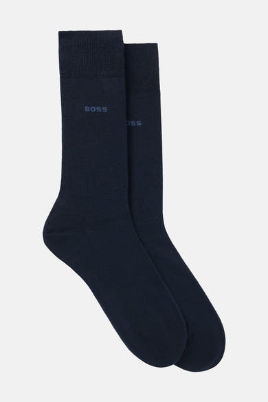 Korte marineblauwe sokken van BOSS ORANGE, met het donkere merklogo aan de zijkant.