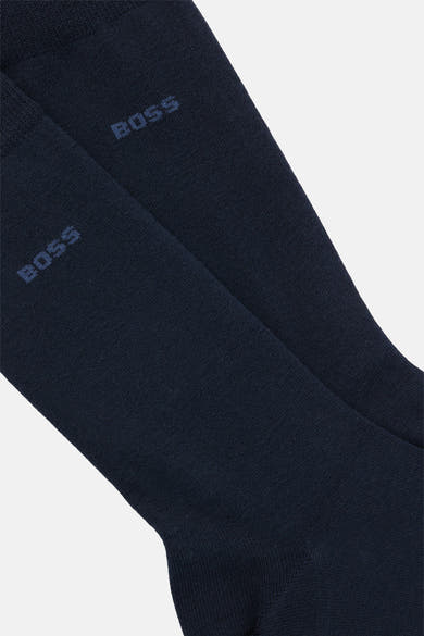 Korte blauwe sokken van BOSS ORANGE, met toon-op-toon logo-opdruk.