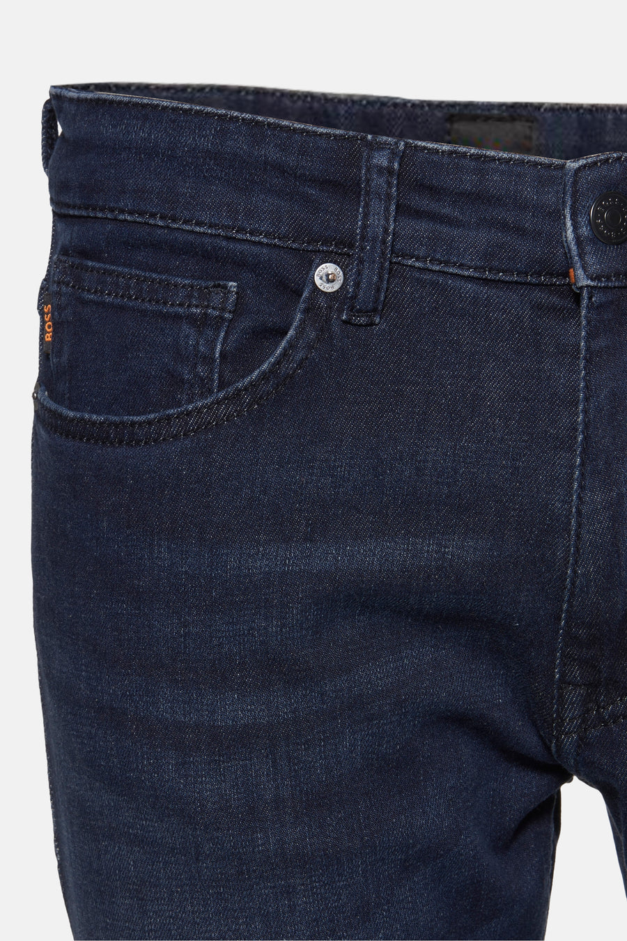 Jean slim en denim bleu foncé de BOSS ORANGE, avec une poche gousset et des surpiqûres ton sur ton.