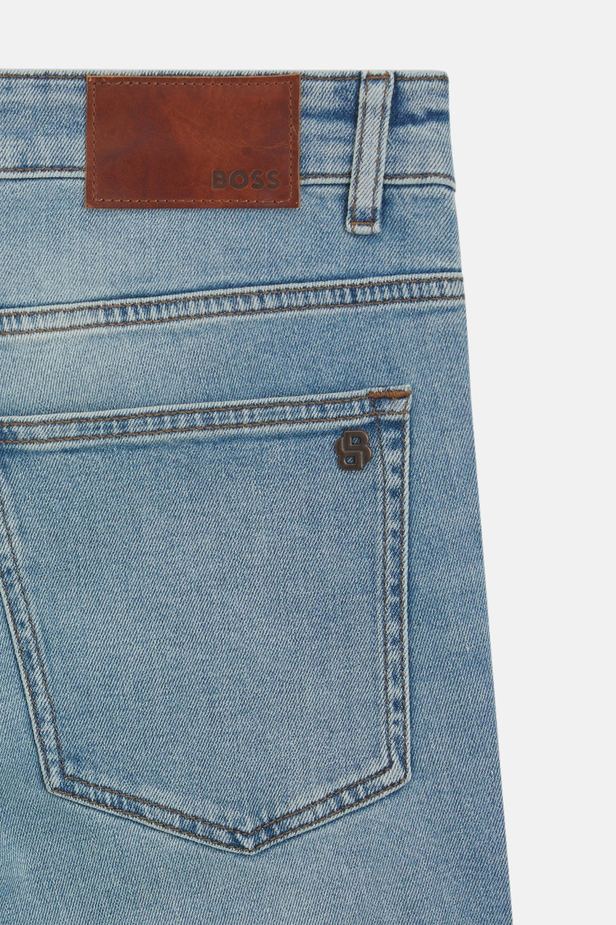 Jean slim en denim bleu clair de BOSS ORANGE avec poche arrière ornée du logo.