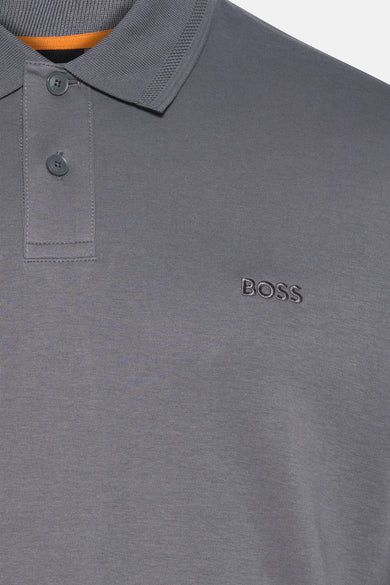 Polo met lange mouwen - grijs