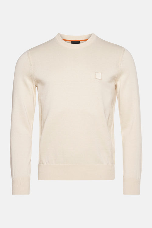 Pull met ronde hals - ecru