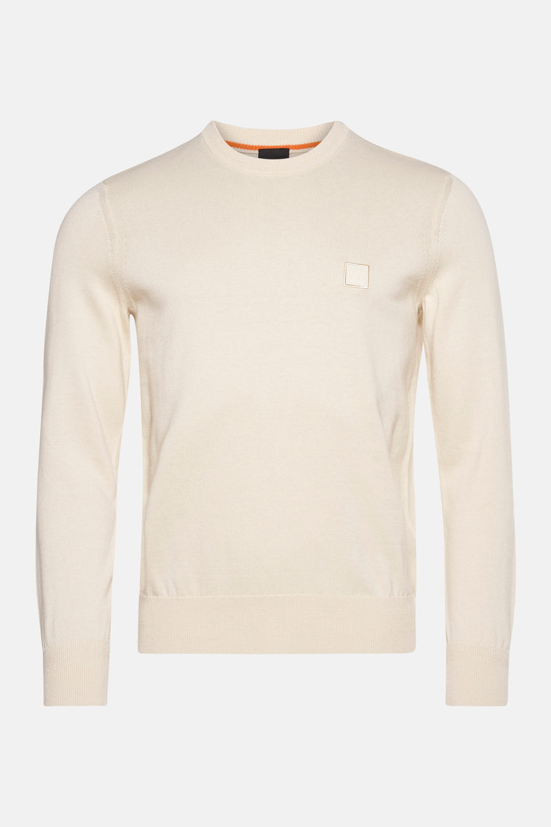 Pull met ronde hals - ecru