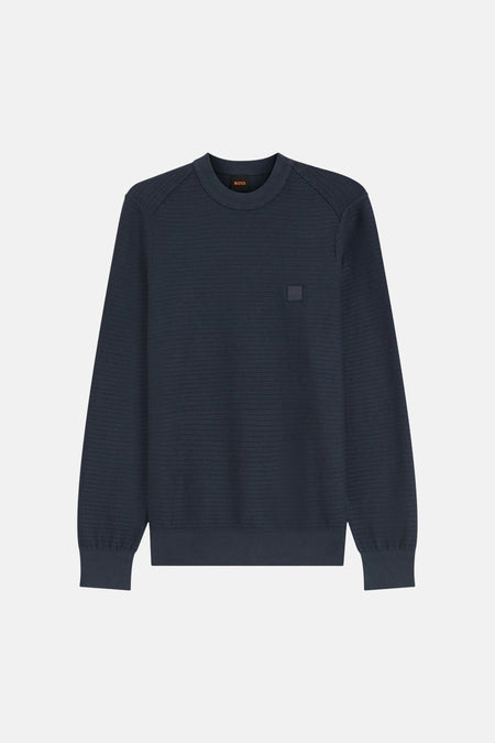 Pull col rond bleu - BOSS ORANGE