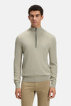 Pull col roulé gris par BOSS ORANGE avec fermeture éclair et logo discret sur le côté.