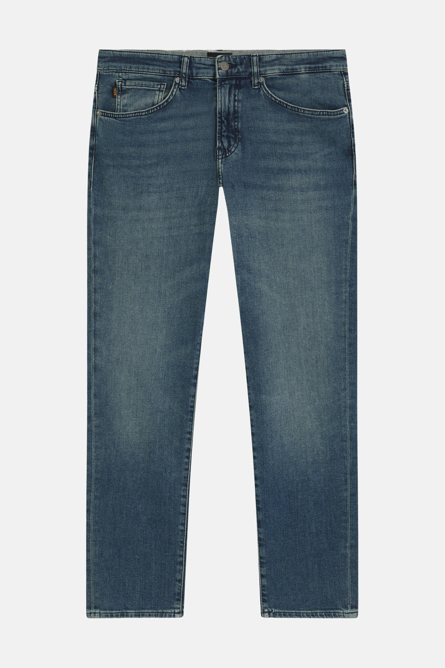 Jean droit bleu denim par BOSS ORANGE, avec poches classiques et coupe régulière.