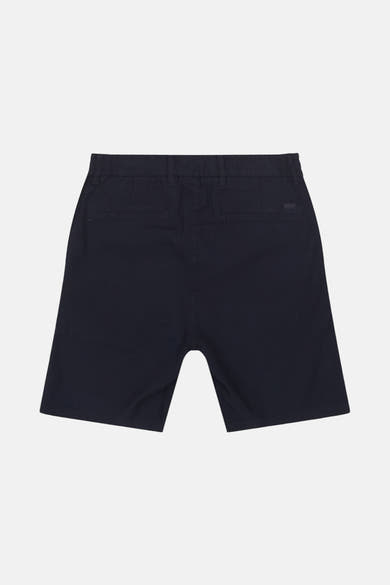Short bleu de BOSS ORANGE, avec poches arrière passepoilées, en coton et coupe classique.