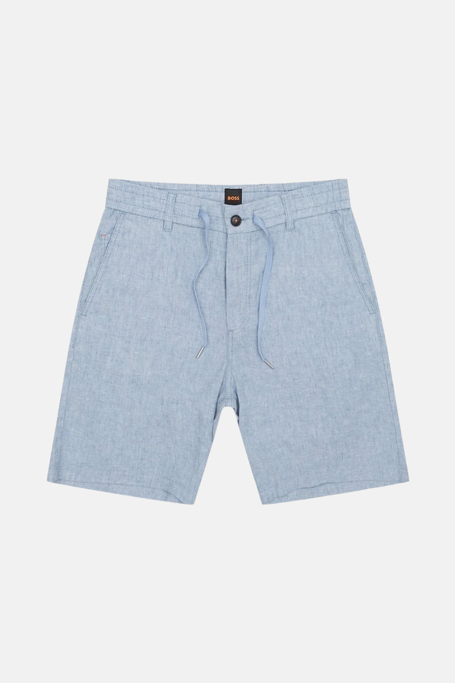 Short bleu en lin de BOSS ORANGE avec cordon de serrage.
