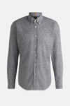 Blauwe BOSS ORANGE overhemd met lange mouwen, met modern geometrisch patroon.