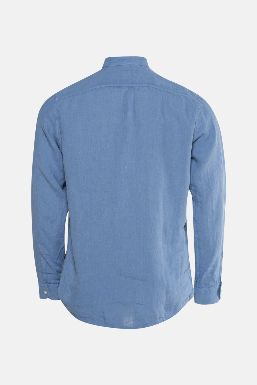Blauw overhemd met lange mouwen van BOSS ORANGE, achterkant, met subtiele textuur.
