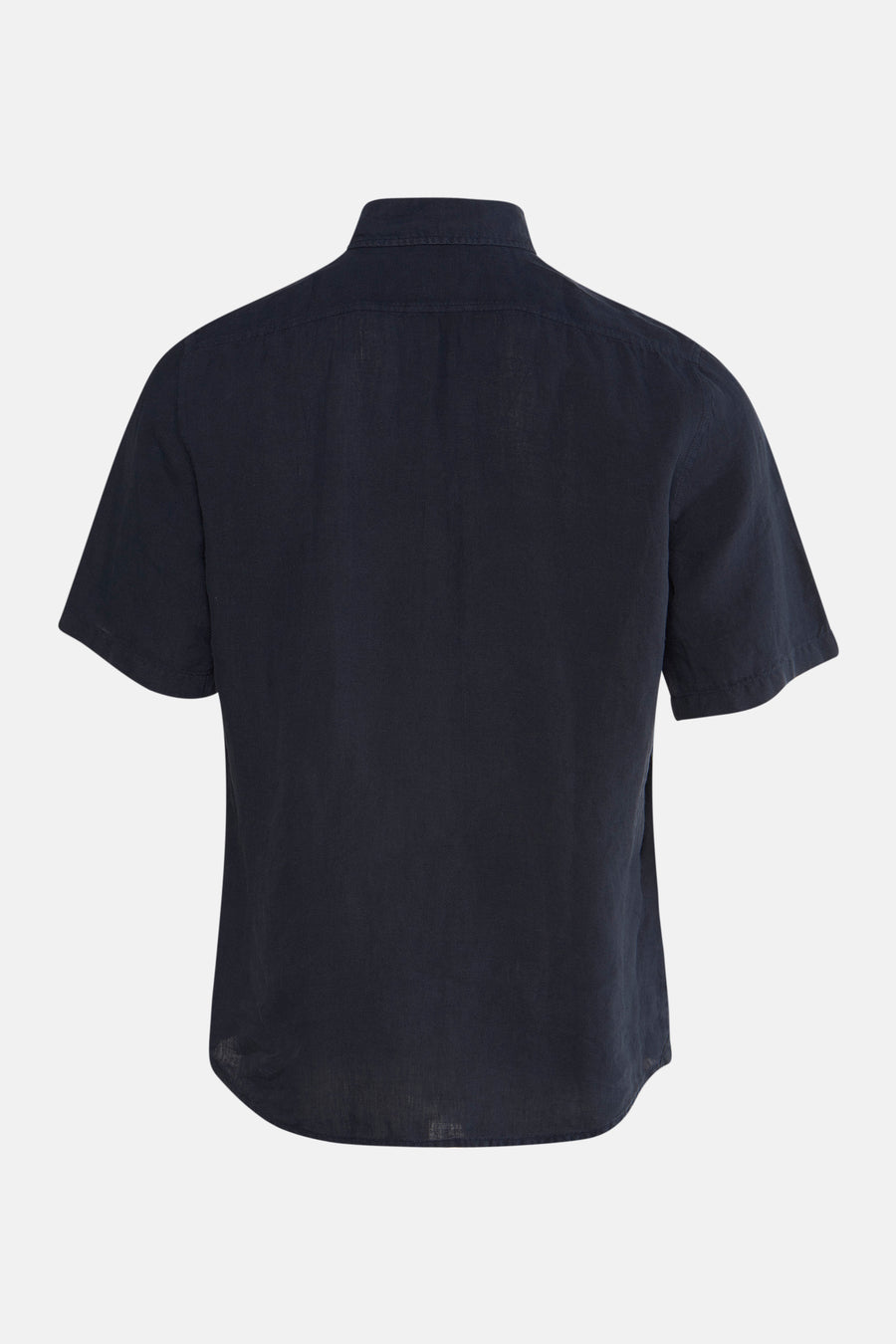 Chemise à manches courtes bleu foncé de BOSS ORANGE, vue de dos et présentant une texture subtile.