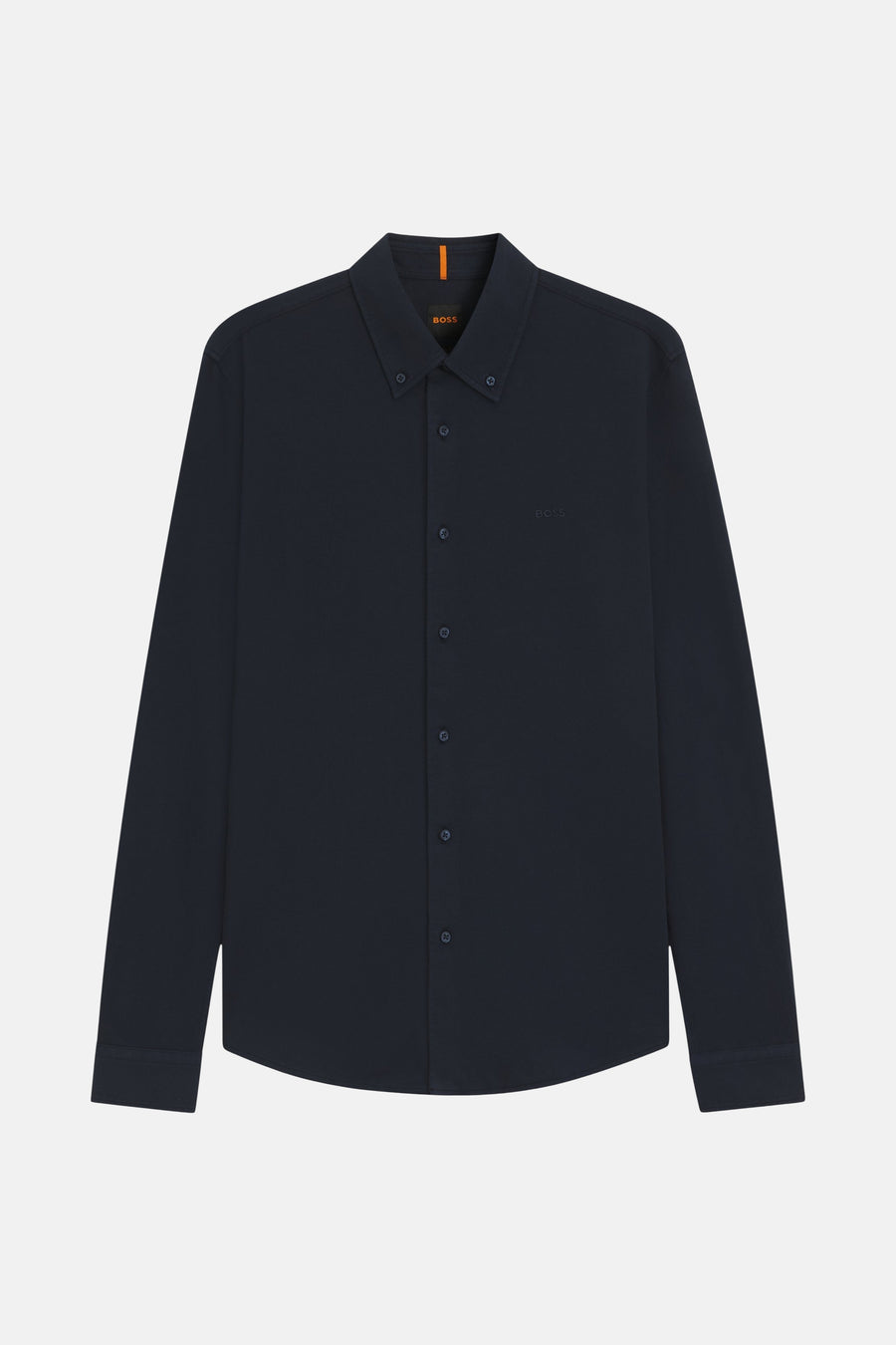 Blauwe BOSS ORANGE overhemd met lange mouwen, knopen en een button-down kraag.