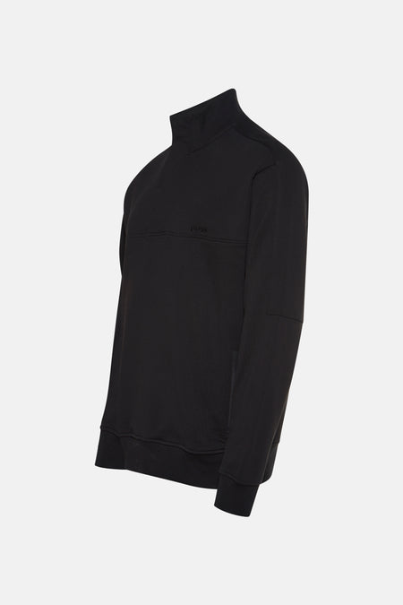 Zwarte trui met opstaande kraag van BOSS ORANGE, met een opstaande kraag en lange mouwen.