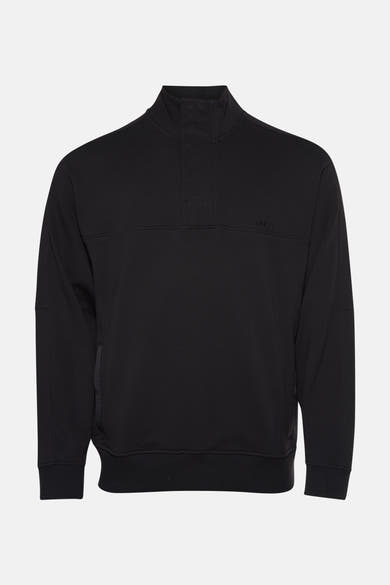 Sweat col montant noir de BOSS ORANGE, avec un col montant boutonné et une poche latérale invisible.