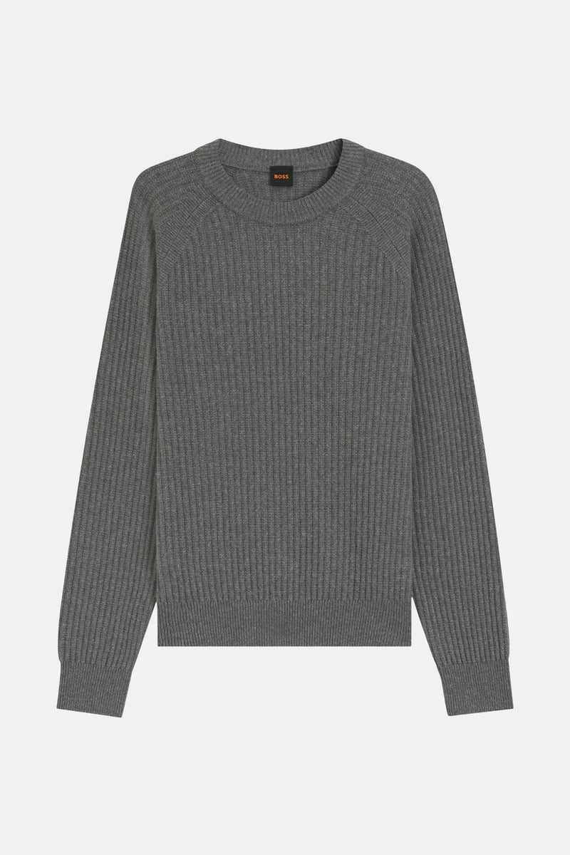 Pull met ronde hals - grijs