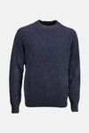 Ronde hals trui van BOSS ORANGE in blauw, van getextureerd ribgebreid materiaal.