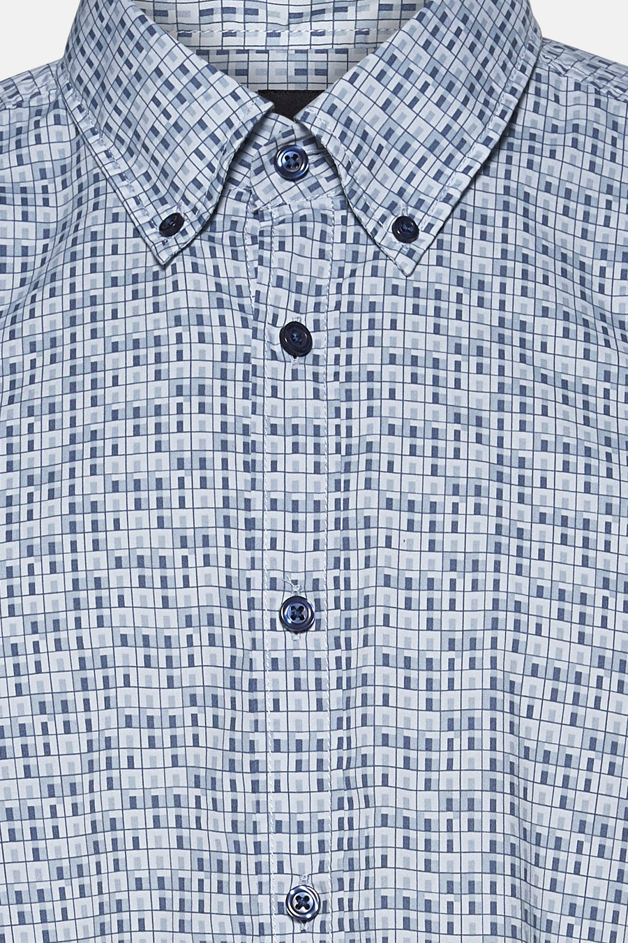 Chemise à manches longues bleue de BOSS ORANGE avec motif quadrillé et fermeture boutonnée.