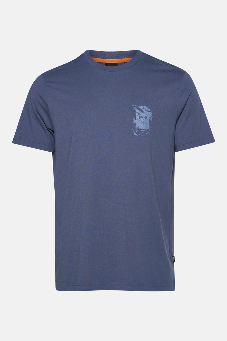 Korte mouwen T-shirt blauw van BOSS ORANGE met een abstracte grafische print.