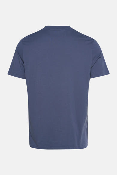 Blauw T-shirt met korte mouwen van BOSS ORANGE, van achteren getoond op een witte achtergrond.