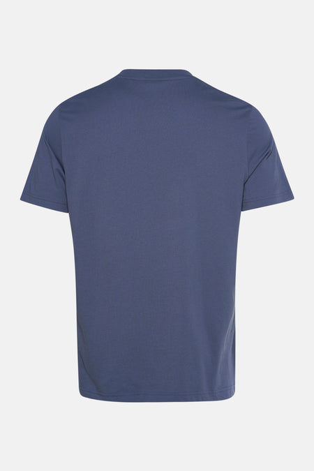 Blauw T-shirt met korte mouwen van BOSS ORANGE, van achteren getoond op een witte achtergrond.