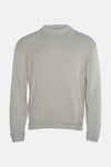 Pull col rond gris de BOSS ORANGE, en tricot côtelé avec des bords-côtes.

