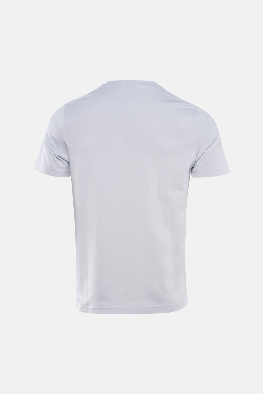 T-shirt à manches courtes gris de BOSS ORANGE, vue arrière, sur un fond blanc uni.