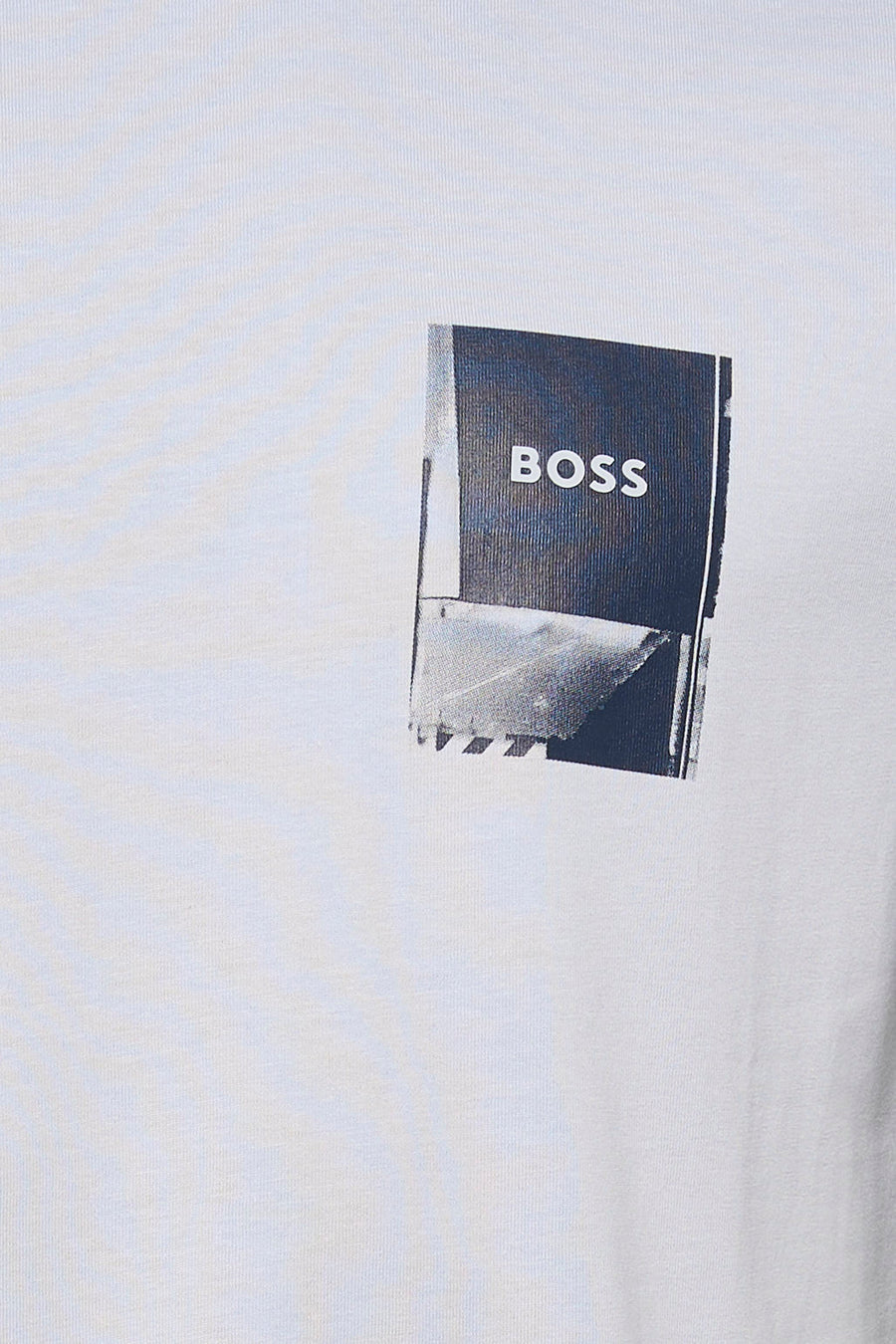 T-shirt à manches courtes gris de BOSS ORANGE avec un imprimé graphique carré.