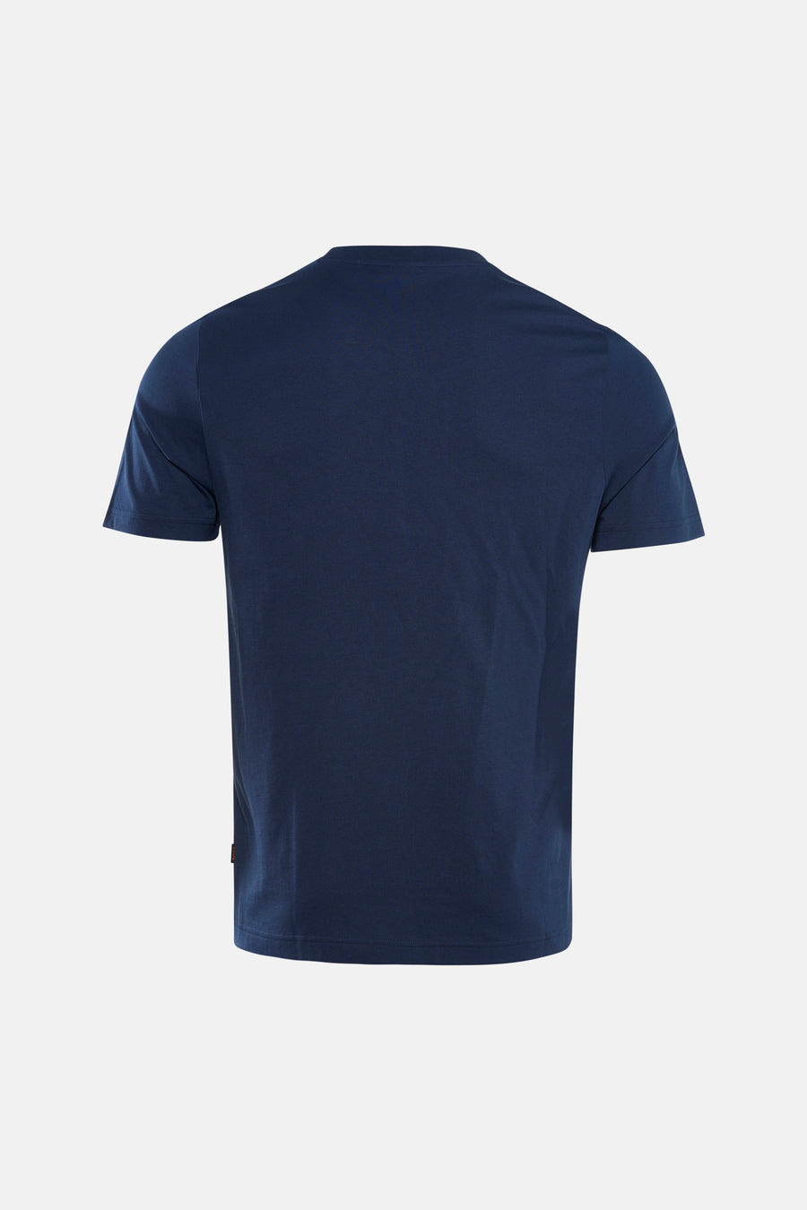 T-shirt à manches courtes bleu de BOSS ORANGE, vu de dos, sur fond blanc.