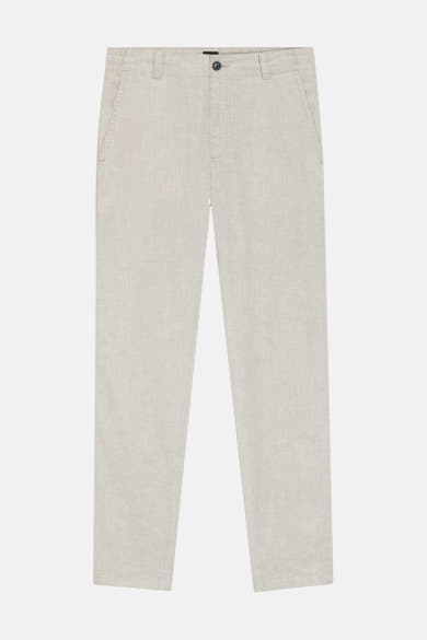 Chino beige de BOSS ORANGE en tissu léger avec taille élastiquée et poches latérales.