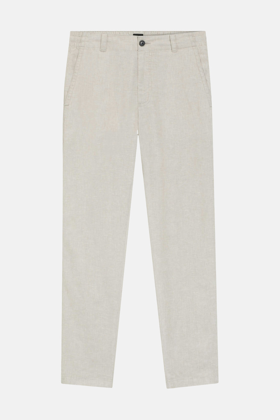 Chino beige de BOSS ORANGE en tissu léger avec taille élastiquée et poches latérales.