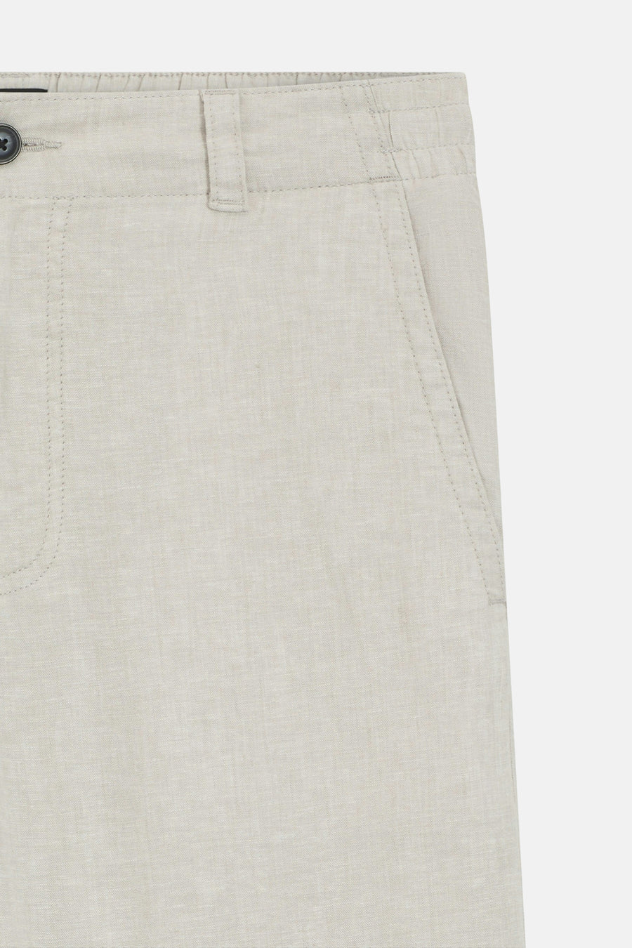 Chino beige en mélange de lin de BOSS ORANGE, avec taille élastiquée et fermeture boutonnée.