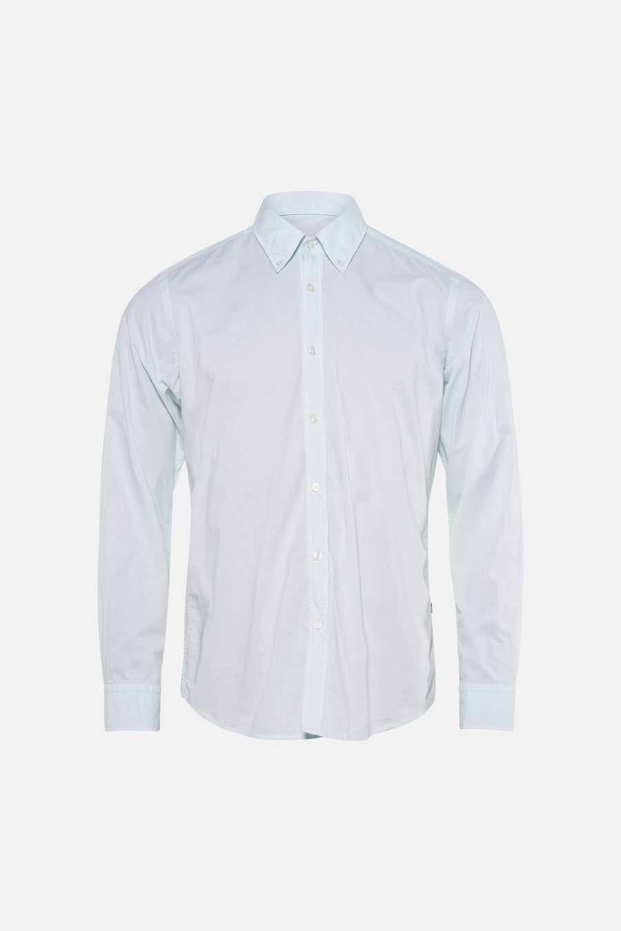 Chemise turquoise de BOSS ORANGE à manches longues et col boutonné avec un subtil motif texturé.