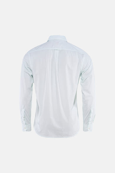 Chemise turquoise pâle de BOSS ORANGE, à manches longues, motif quadrillé et vue de dos.