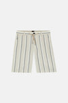 Short rayé beige de BOSS ORANGE avec cordon de serrage à la taille.