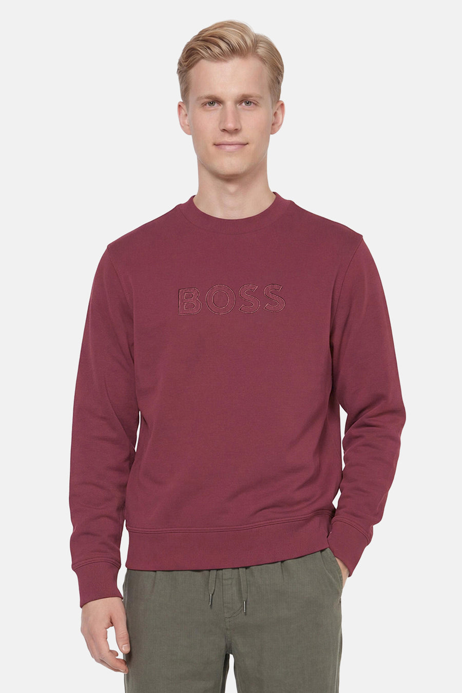 Sweat col O - rouge