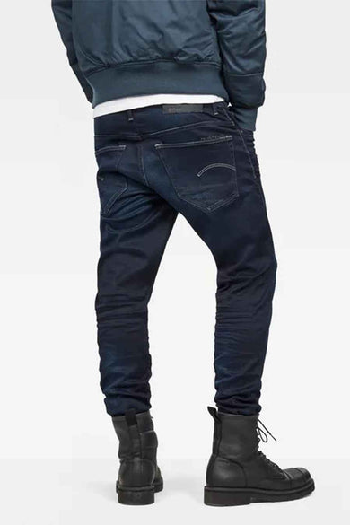 Blauwe slim fit jeans van G-Star RAW, met kenmerkende achterzakken en een nauwsluitende pasvorm tot aan de enkels.
