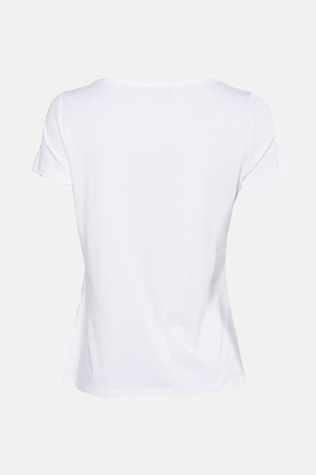 Wit T-shirt met korte mouwen van MORE & MORE, achterzijde.