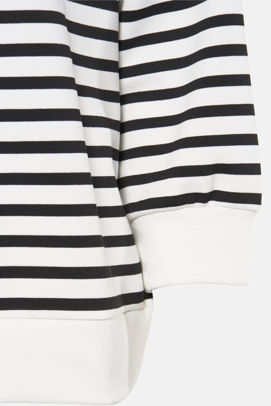 Wit sweatshirt met zwarte strepen van MORE & MORE, met een ronde hals en lange mouwen.
