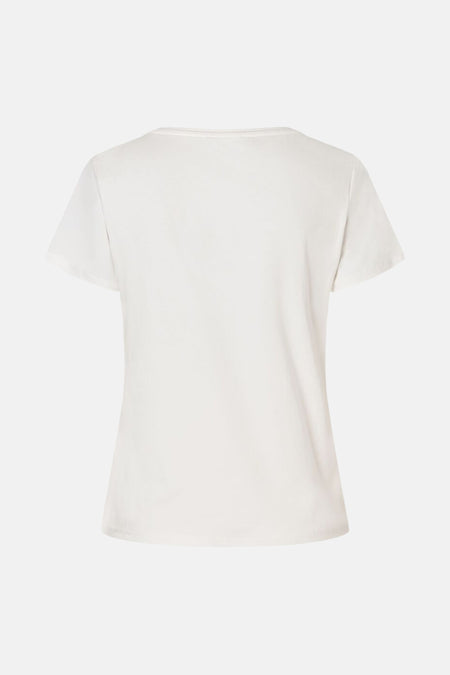 T-shirt blanc à manches courtes de MORE & MORE, uni, coupe classique.