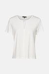 Wit T-shirt met korte mouwen van MORE & MORE, effen en casual, van achteren getoond.